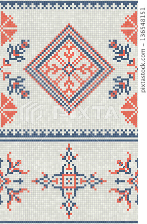 Scandinavian mosaic vector pattern 80 136548151