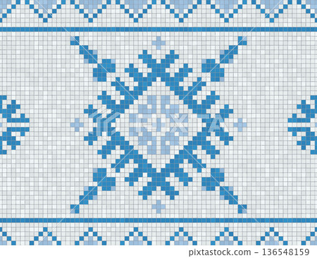 Scandinavian mosaic vector pattern 88 Scandinavian mosaic vector pattern 88 136548159
