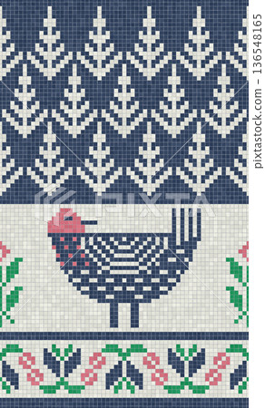 Scandinavian mosaic vector pattern 94 Scandinavian mosaic vector pattern 94 136548165