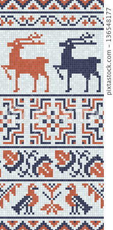 Scandinavian mosaic vector pattern 106 136548177