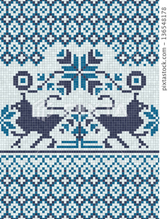 Scandinavian mosaic vector pattern 107 136548178