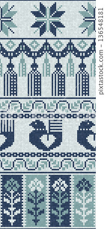 Scandinavian mosaic vector pattern 110 136548181
