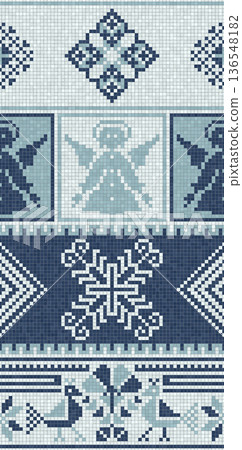 Scandinavian mosaic vector pattern 111 Scandinavian mosaic vector pattern 111 136548182