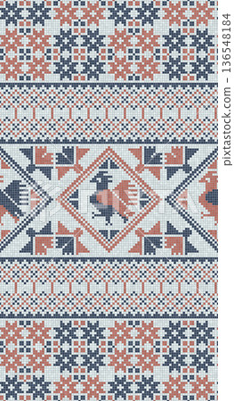 Scandinavian mosaic vector pattern 113 136548184