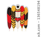 Vector decorative tribal ethnic feathers 136548194