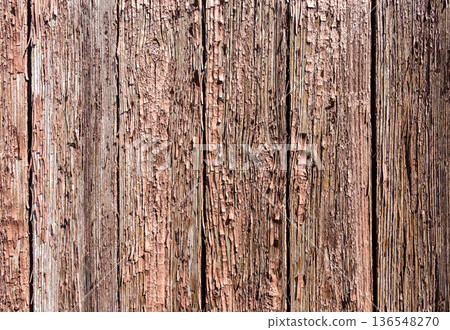 Old rough wooden boards with cracks as creative background in green color. Wooden planks texture 136548270