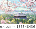 Todaiji Temple on the day of the Cherry Blossom Festival - Anime 136548436