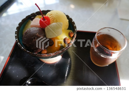 Cream Anmitsu from a Sweet Shop Cream Anmitsu from a Sweet Shop 136548631