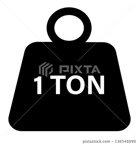 Tonne icon. TON weight sign. flat style. 136548899