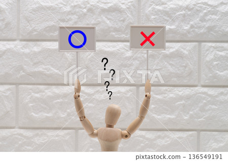 A drawing doll struggling with right and wrong A drawing doll struggling with right and wrong 136549191