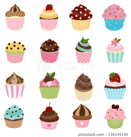 A set of cupcake png file A set of cupcake png file 136549199