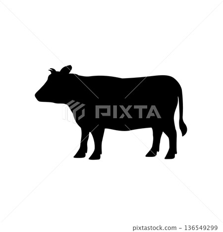 牛剪影插圖 牛剪影插圖 136549299