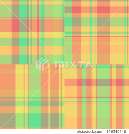 Plaid pack for casual outdoor activities, garden picnics, and summer gatherings. Seamless tartan designs enhance textiles, stationery, and digital use. 136549346