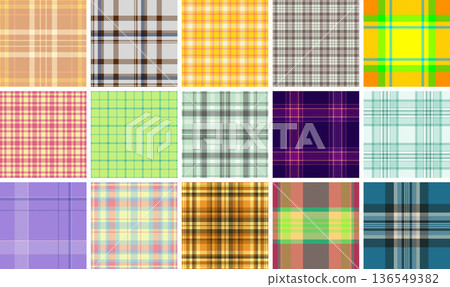 Holiday plaid collection designed for seasonal textiles. The pack works for home decor concepts and soft goods. Seamless vectors repeat evenly. Holiday plaid collection designed for seasonal textiles. The pack works for home decor concepts and soft goods. Seamless vectors repeat evenly. 136549382