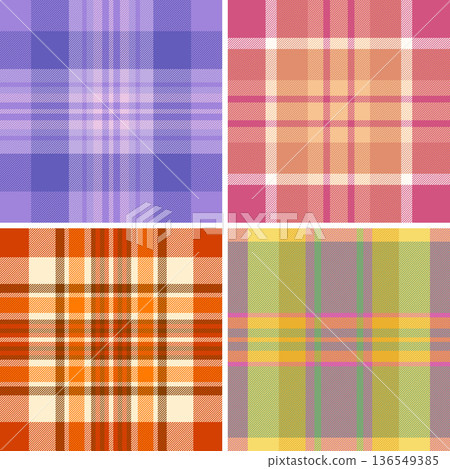 Plaid bundle featuring high-quality vectors for textile production. Perfect for fashion designers, furniture fabrics, curtains, and digital mockups. Plaid bundle featuring high-quality vectors for textile production. Perfect for fashion designers, furniture fabrics, curtains, and digital mockups. 136549385