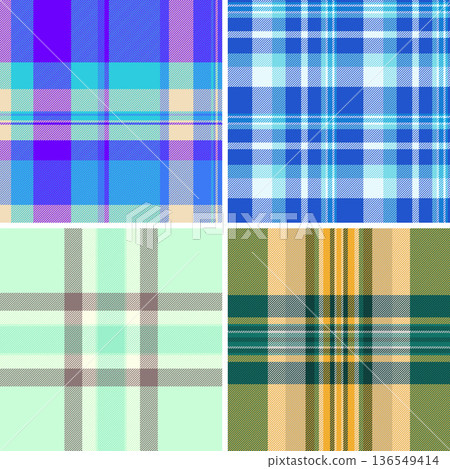 Festive plaid bundle built for product mockups. Holiday tartan backgrounds enhance presentation. Vector clarity supports realism. 136549414