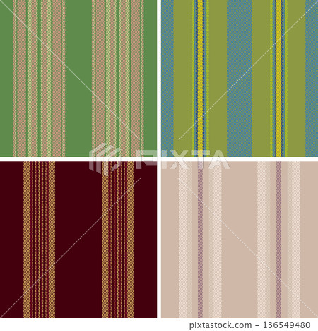 Striped pack designed for British heritage-inspired fashion. Seamless lines patterns ideal for casual wear, outerwear, scarves, and lifestyle projects. Striped pack designed for British heritage-inspired fashion. Seamless lines patterns ideal for casual wear, outerwear, scarves, and lifestyle projects. 136549480