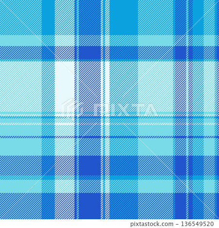 Customizable pattern tartan vector, mosaic background textile fabric. Dreamy check texture seamless plaid in cyan and blue colors. 136549520