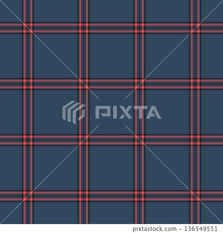Sixties pattern textile background, layered plaid fabric check. October texture vector tartan seamless in dark and cyan colors. 136549551