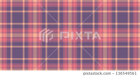Asymmetric textile plaid seamless, fit pattern texture tartan. Industry vector background check fabric in red and violet colors. Asymmetric textile plaid seamless, fit pattern texture tartan. Industry vector background check fabric in red and violet colors. 136549561