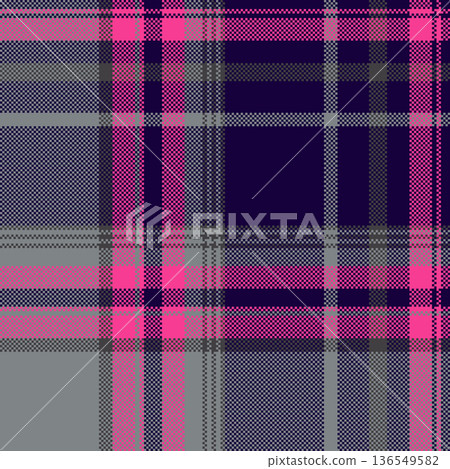 Us seamless check texture, regular tartan fabric textile. Identity vector background pattern plaid in dark and neutral grey colors. Us seamless check texture, regular tartan fabric textile. Identity vector background pattern plaid in dark and neutral grey colors. 136549582