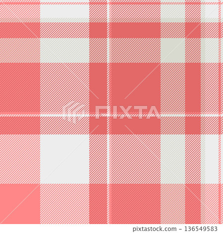 Post fabric texture tartan, nostalgia pattern plaid textile. Outfit background check seamless vector in red and white colors. Post fabric texture tartan, nostalgia pattern plaid textile. Outfit background check seamless vector in red and white colors. 136549583