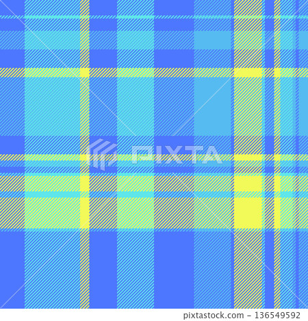 Composition plaid vector fabric, drapery check textile background. Idea pattern tartan seamless texture in cyan and blue colors. Composition plaid vector fabric, drapery check textile background. Idea pattern tartan seamless texture in cyan and blue colors. 136549592