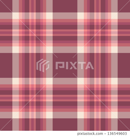 Crossed vector fabric background, retro seamless tartan plaid. Flowing pattern check texture textile in red and light colors. Crossed vector fabric background, retro seamless tartan plaid. Flowing pattern check texture textile in red and light colors. 136549603