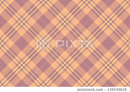 Detailed tartan plaid. Soft, warm tones of beige and mauve create a cozy, comforting feel. Excellent for backgrounds, textiles, or design elements. 136549626