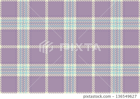 Blank pattern tartan textile, foot check texture background. Platform seamless fabric plaid vector in light and pastel colors. 136549627