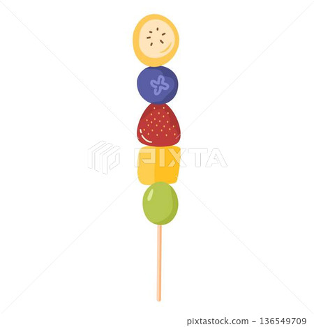 Fresh Fruit Skewer Snack illustration Fresh Fruit Skewer Snack illustration 136549709