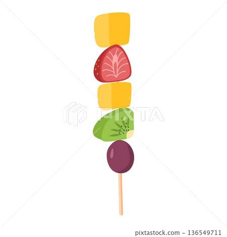 Fresh Fruits Skewer Illustration Fresh Fruits Skewer Illustration 136549711