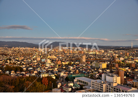 Aichi Prefecture: Evening view of Seto City from Skyward Asahi in Owariasahi City Aichi Prefecture: Evening view of Seto City from Skyward Asahi in Owariasahi City 136549763