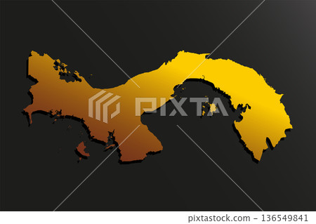 Map of Panama gold material, American country 136549841