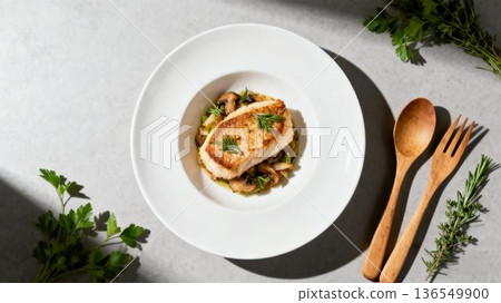 迷迭香炒海鮮蘑菇蔬菜湯 136549900