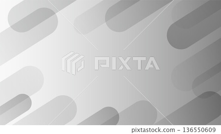 Silver-gray gradient business background, geometric frame, Memphis-style design, 16:9 136550609