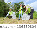 在里山參與環境保護活動的兒童和志願者 136550804