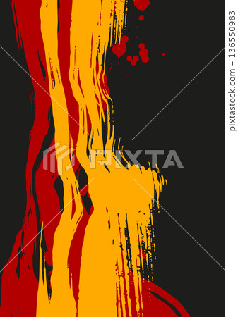 Japanese Yellow Red Ink Brush Stroke Vector Banner Japanese Yellow Red Ink Brush Stroke Vector Banner 136550983