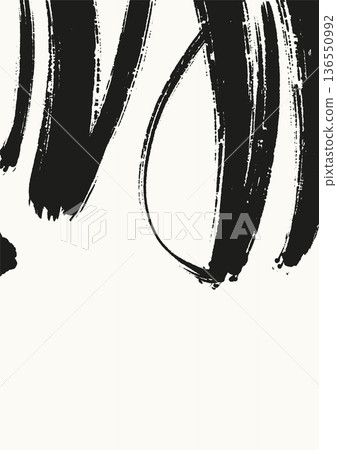 Abstract Black and White Ink Brush Strokes 136550992