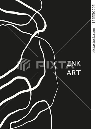 Abstract ink line vector background Abstract ink line vector background 136550995