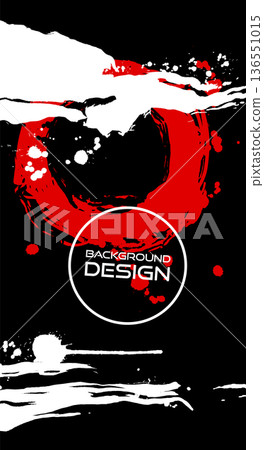 White red ink brush stroke on black background. Japanese style. Vector illustration grunge stains. Brushes illustration. 136551015