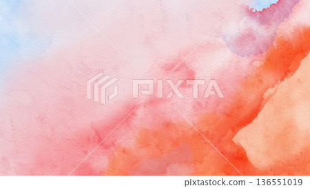 Abstract blue red watercolor paint background. Vector illustration 136551019