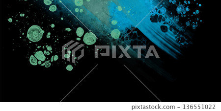 Modern blue flow background on black. Liquid shape in color banner. 136551022