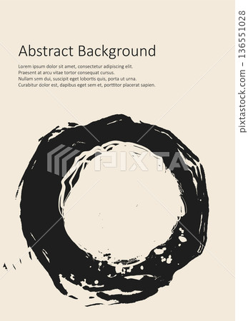 Black and white abstract background with ink brush design elements. 136551028