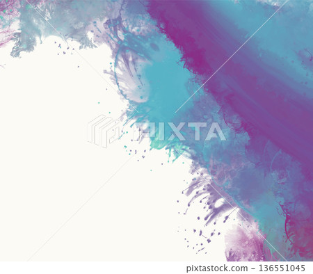 Turquoise and purple paint splash banner vector 136551045
