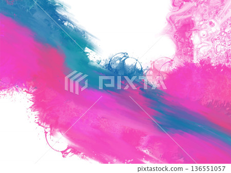 Vibrant Pink Blue Abstract Paint Flow Vector 136551057