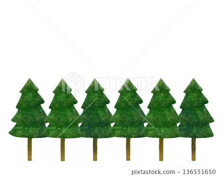 Watercolor style row of cedar trees Watercolor style row of cedar trees 136551650