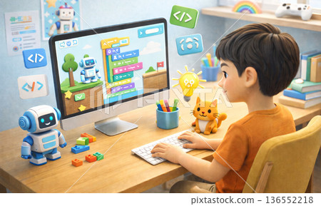 兒童程式教育圖示 136552218