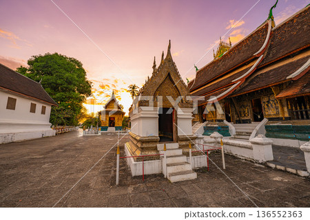 Beautiful sky above Wat Xieng Thong in Luang Prabang, Laos 136552363