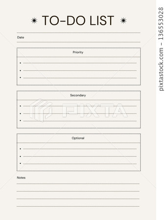 Beige Neutral Simple To-Do List Planner Page A4 Document Printable Beige Neutral Simple To-Do List Planner Page A4 Document Printable 136553028